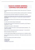 CSLB B LICENSE GENERAL CONTRACTOR EXAM 2023