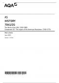 AQA AS HISTORY PAPER 2 2023 QUESTION PAPER AND MARK SCHEME BUNDLE  &lpar;7041&sol;2G&colon; The Birth of the USA&comma; 1760&ndash;1801 Component 2G The origins of the American Revolution&comma; 1760&ndash;1776&rpar;