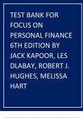 TEST BANK FOR FOCUS ON PERSONAL FINANCE 6TH EDITION BY JACK KAPOOR&comma; LES DLABAY&comma; ROBERT J&period; HUGHES&comma; MELISSA HART&period;pdf