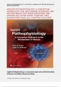 APPLIED PATHOPHYSIOLOGY A CONCEPTUAL APPROACH TO THE MECHANISMS OF DISEASE 3RD EDITION BRAUN TEST BANK QUESTIONS AND ANSWER KEY AFTER EVERY CHAPTER 100% GUARANTEED PASS|ALL CHAPTERS INCLUDED 