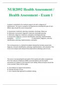 NUR2092 Health Assessment / Health Assessment - Exam 1
