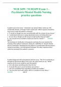 NUR 2459 / NUR2459 Exam 1 - Psychiatric/Mental Health Nursing practice questions