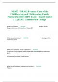 NR602 / NR 602 Primary Care of the Childbearing and Childrearing Family Practicum MIDTERM Exam  | Highly Rated | LATEST| Chamberlain College