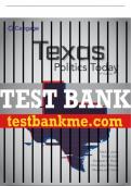 Test Bank For Texas Politics Today - 19th - 2022 All Chapters - 9780357506721