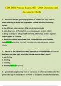 CDR DTR Practice Exam Questions and Answers &lpar;2023 &sol; 2024&rpar; &lpar;Verified Answers&rpar; 