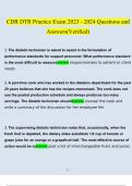 CDR DTR Practice Exam  Questions and Answers &lpar;2023 &sol; 2024&rpar; &lpar;Verified Answers&rpar;