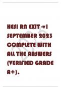 HESI RN EXIT-V1 SEPTEMBER 2023 COMPLETE WITH ALL THE ANSWERS (VERIFIED GRADE A+).