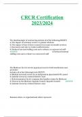 HFMA CRCR exam 2023/2024