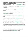 CPO Practice Test Exam Questions and Answers &lpar;Latest Update 2023&rpar; Verified Solutions