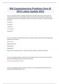 RN Comprehensive Predictor form B 2019 Latest Update 2023 