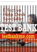 Test Bank For Effective Help Desk Specialist Skills 1st Edition All Chapters - 9780789752406