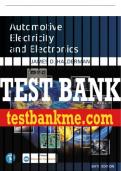 Test Bank For Automotive Electricity and Electronics 6th Edition All Chapters - 9780135764664