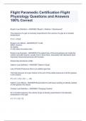 Flight Paramedic Certification Flight Physiology Questions and Answers 100&percnt; Correct