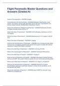 Flight Paramedic Master Questions and Answers &lpar;Graded A&rpar;