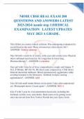 NBME CBSE REAL EXAM 200 QUESTIONS AND ANSWERS LATEST 2023-2024 (usmle step 1)MEDICAL EXAMINATION GRADED A +