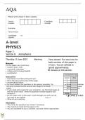 AQA A-level PHYSICS Paper 3 Section B	Astrophysics June 2023
