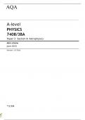 AQA A-level PHYSICS 7408/3BA Paper 3 Section B Astrophysics  with Mark scheme June 2023