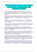 PALS Final Exam Answers Latest Version/  American Red Cross Pals Final Exam  Completed 2023-2024