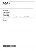 AQA A LEVEL HISTORY PAPER 2O JUNE 2023 MARK SCHEME &lpar;7042&sol;2O&colon; Component 2O Democracy and Nazism&colon; Germany&comma; 1918&ndash;1945&rpar;
