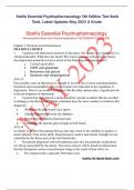 Stahls Essential Psychopharmacology 5th Edition Test Bank  Tank. Latest Updates May 2023 A Grade