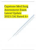 Capstone Med Surg Assessment Exam Latest Update 2023/24| Rated A+     