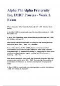 Alpha Phi Alpha Fraternity Inc, IMDP Process - Week 1.Exam | 85  QUESTIONS & ANSWERS 2023 ( A+ GRADED 100% VERIFIED)