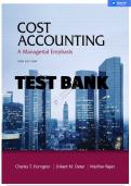 COST ACCOUNTING: A MANAGERIAL EMPHASIS 14TH EDITION BY HORNGREN, DATAR ,RAJAN TEST BANK