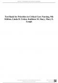 Test Bank for Critical Care Nursing&colon; Diagnosis and Management 9th Edition By Linda D&period; Urden&semi; Kathleen M&period; Stacy&semi; Mary E&period; Lough Complete Guide A&plus;