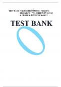 TEST BANK FOR UNDERSTANDING NURSING  RESEARCH - 7TH EDITION BYSUSAN K GROVE & JENNIFER R GRAY