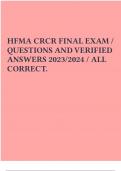 HFMA CRCR FINAL EXAM &sol; QUESTIONS AND VERIFIED ANSWERS 2023&sol;2024 &sol; ALL CORRECT&period;