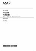 AQA A LEVEL PHYSICS PAPER 3Bc JUNE 2023 MARK SCHEME SECTION B Engineering physics(7408-3BB)