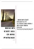 HESI RN EXIT ALL IN ONE PACKAGE-V1 TO V7 ALL COMPLETE WITH ALL THE ANSWERS 2023