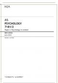 AQA AS PSYCHOLOGY 7181/2 Paper 2 Psychology in context Mark scheme June 2023