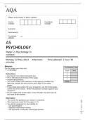 AQA AS PSYCHOLOGY Paper 2 Psychology in context JUNE 2023