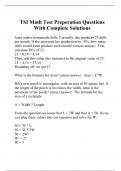 TSI Math Test Preperation Questions With Complete Solutions