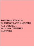 WGU D005 EXAM/ 65 QUESTIONS AND ANSWERS ALL CORRECT 2023/2024 /VERIFIED ANSWERS .