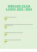 ServSafe Exam LATEST 2023 / 2024 - ALL CORRECT & VERIFIED