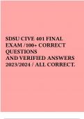 SDSU CIVE 401 FINAL EXAM /100+ CORRECT QUESTIONS AND VERIFIED ANSWERS 2023/2024 / ALL CORRECT.