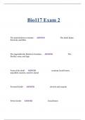 Exam 2: BIO 117 / BIO 117 (Latest 2023/ 2024) Introduction to Anatomy and Physiology Exam | Guide with Questions and Verified Answers| Grade A| Hondros