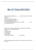 Exam Final: BIO 117 / BIO 117 (Latest 2023/ 2024) Introduction to Anatomy and Physiology Exam | Guide with Questions and Verified Answers| Grade A| Hondros