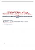 NURS 6670 Midterm Exam/ NURS 6670N Midterm Exam ( Latest Update-Questions and Verified Answers), NURS 6670:Psychiatric Mental Health Nurse Practitioner Role II: Adults and Older Adults, Walden university.