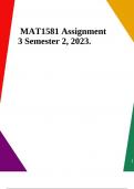 MAT1581 Assignment 3 Semester 2&comma; 2023&period;
