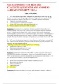 NSG 6440 PREDICTOR TEST 2023  COMPLETE QUESTIONS AND ANSWERS  ALREADY PASSED WITH A&plus; &vert; Already Passed
