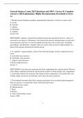 General Surgery Latest 2023 Questions and 100&percnt; Correct & Complete Answers with Explanations&comma; Highly Recommended&comma; Download to Score A&plus;