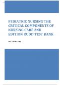 Pediatric Nursing The Critical Components of Nursing Care 2nd Edition Rudd Test Bank