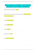 Metric System and Metric Conversions Questions and Answers Graded A&plus;