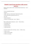 Health Coach Exam questions with correct answers