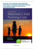 MATERNAL CHILD NURSING CARE 2ND EDITION WARD HISLEY  LATESTTEST BANK QUESTIONS AND 100% CORRECT ANSWERS (2023-2024) ALL CHAPTERS INCLUDED