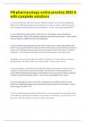 PN pharmacology online practice 2020 A with complete solutions