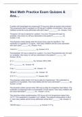 Med Math Practice Exam Quizzes & Ans&hellip;
